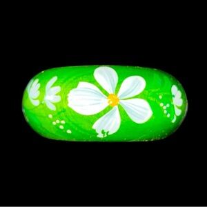 Hand painted wooden bangle bracelet